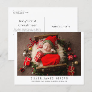 Weihnachts-Neugeborenen-Ankündigung Postkarte