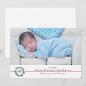 Weihnachts-Neugeborenes-Foto Geburtsankündigung Ankündigung (Vorne/Hinten)