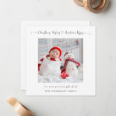 Weihnachts-Neugeborenes-Foto Weihnachtskarte Mitteilungskarte (Vorderseite/Rückseite Beispiel)