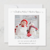 Weihnachts-Neugeborenes-Foto Weihnachtskarte Mitteilungskarte (Vorderseite)