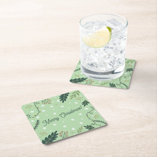 Weihnachts-Neujahr-Abendessen Salat Grün Untersetz Rechteckiger Pappuntersetzer (Vor Ort)
