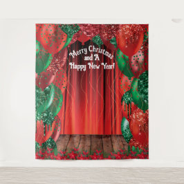 Weihnachts-Neujahr Ballon Foto Stand Hintergrund Wandteppich