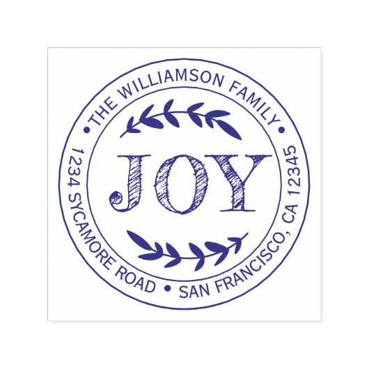 Weihnachts-Neujahr-Familie Runde Rücksendeadresse Permastempel (Design)