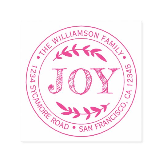 Weihnachts-Neujahr-Familie Runde Rücksendeadresse Permastempel (Design)