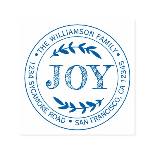 Weihnachts-Neujahr-Familie Runde Rücksendeadresse Permastempel (Design)