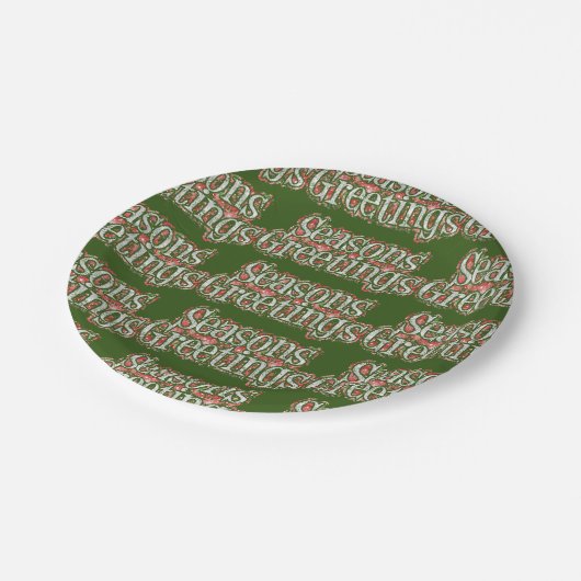 Weihnachts-Neujahr-Party der Saison Pappteller (Schrägansicht)