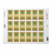 Weihnachts-Neujahr wünscht gegossene goldene Gesch Adressaufkleber (Vorne)