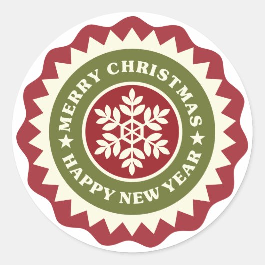 Weihnachts-Neujahrsdekoration Snowflake Sticker (Vorderseite)