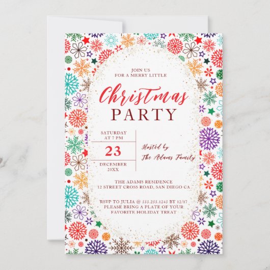 Weihnachts-Neujahrsdusche Brunch Party Einladung (Vorderseite)