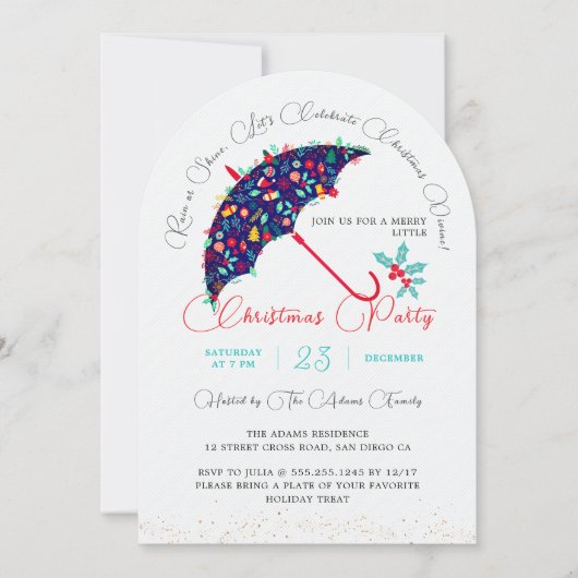 Weihnachts-Neujahrsdusche Brunch Party Einladung (Vorderseite)