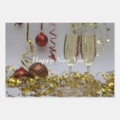 Weihnachts-Neujahrswrapping Paper Sheets Geschenkpapier Set (Vorderseite)