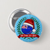 Weihnachts-Neuseeland-Stil lächelnde Flagge Button (Vorne & Hinten)