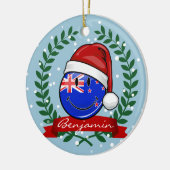 Weihnachts-Neuseeland-Stil lächelnde Flagge Keramik Ornament (Links)