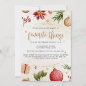 Weihnachts-Neutral-Wasserfarbe Favorite-Things-Par Einladung (Vorderseite)