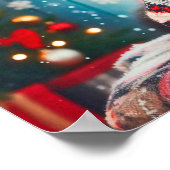 Weihnachts-Newfie-Welpe Poster (Ecke)
