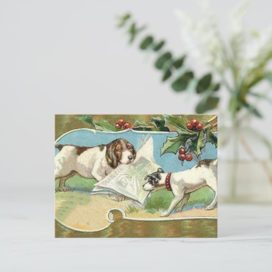 Weihnachts-News Feiertagspostkarte (Stehend Vorderseite)