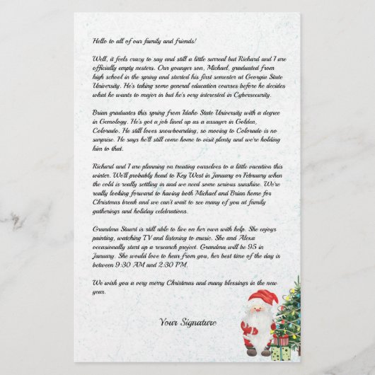 Weihnachts-Newsletter der Weihnachtsfamilie - Ihr Briefpapier (Vorderseite)