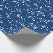 Weihnachts-NICE-Text in Schneeflocken Umschlagpapi Geschenkpapier (Ecke)