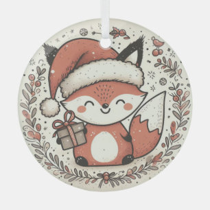 Weihnachts-Niedlich-Fox Ornament Aus Glas