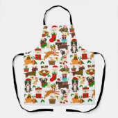 Weihnachts-Niedlich-Hundemuster Schürze (Vorderseite)