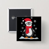 Weihnachts-Niedlich-Pinguin Button (Vorne & Hinten)