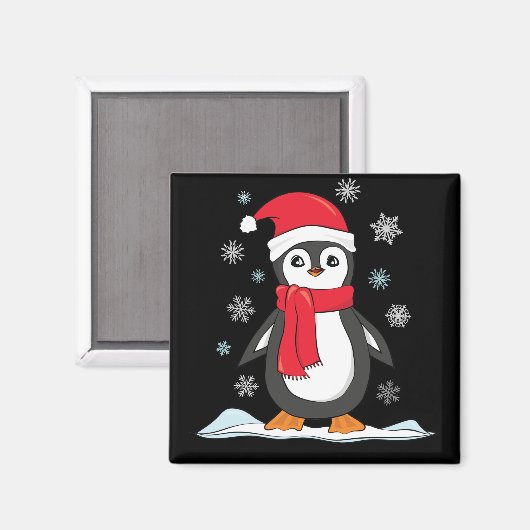 Weihnachts-Niedlich-Pinguin Magnet (Vorderseite/Rückseite)