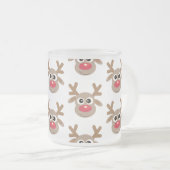 Weihnachts Niedlich Reindeer Cartoon Pattern Mattglastasse (VorderseiteRechts)