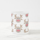 Weihnachts Niedlich Reindeer Cartoon Pattern Mattglastasse (Mittel)
