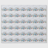 Weihnachts Niedlich Snowman Santa Claus Nordpol Geschenkpapier (Flach)