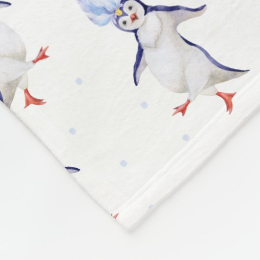 Weihnachts-Niedlich-Tanzpinguine Fleecedecke (Ecke)