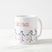 Weihnachts-Niedlich-Tanzpinguine Kaffeetasse (VorderseiteRechts)