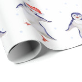 Weihnachts Niedlich Tanzpinguine Pattern Geschenkpapier (Rolleneckpunkt)
