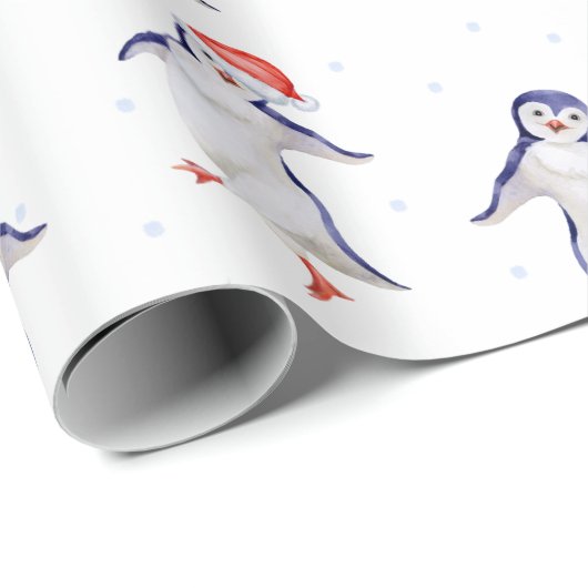 Weihnachts Niedlich Tanzpinguine Pattern Geschenkpapier (Rolleneckpunkt)