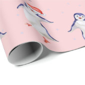 Weihnachts Niedlich Tanzpinguine Pattern Geschenkpapier (Rolleneckpunkt)