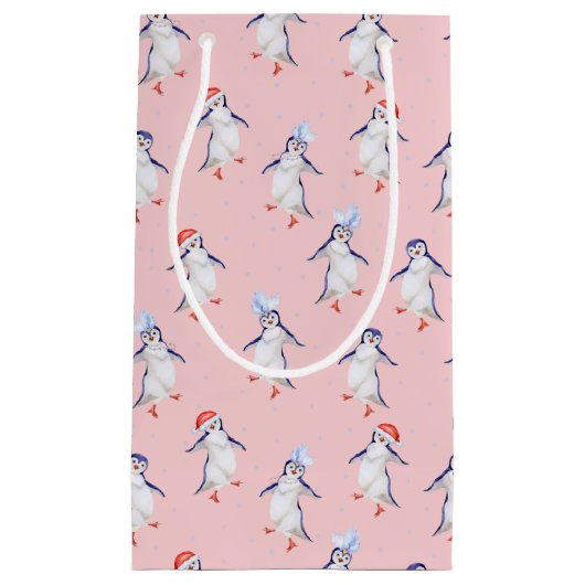 Weihnachts Niedlich Tanzpinguine Pattern Kleine Geschenktüte (Vorderseite)