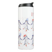 Weihnachts Niedlich Tanzpinguine Pattern Thermosbecher (Nach links gedreht)