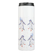 Weihnachts Niedlich Tanzpinguine Pattern Thermosbecher (Rückseite)