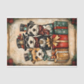 Weihnachts Niedliche Hunde Steampunk Vibe BK9 Deco Seidenpapier (Vorderseite)