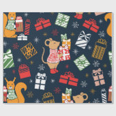 Weihnachts-Niedliche Ratten & Chipmunks Dekoration Geschenkpapier (Flach)