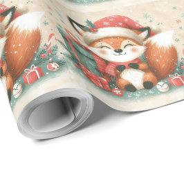 Weihnachts Niedliche Santa Fox-Geschenkboxen Geschenkpapier