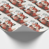 Weihnachts Niedliche Santa Fox-Geschenkboxen Geschenkpapier (Ecke)