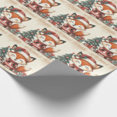 Weihnachts Niedliche Santa Fox-Geschenkboxen Geschenkpapier (Ecke)