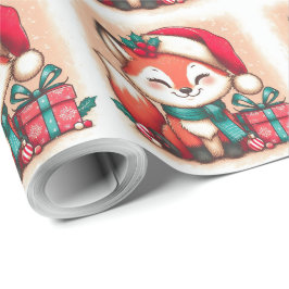 Weihnachts Niedliche Santa Fox-Geschenkboxen Geschenkpapier
