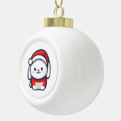 Weihnachts-Niedliche Sonne in Weihnachtsmannmütze Keramik Kugel-Ornament (Rechts)