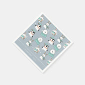 Weihnachts-Niedliche Tiere Cartoon-Stil Personalis Serviette (Ecke)