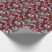 Weihnachts-niedliche Waldfoxtiermuster Geschenkpapier (Ecke)