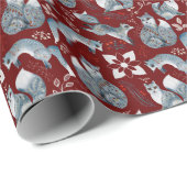 Weihnachts-niedliche Waldfoxtiermuster Geschenkpapier (Rolleneckpunkt)