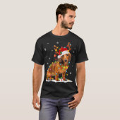 Weihnachts Niedlicher Dashund mit Weihnachtsbeleuc T-Shirt (Vorne ganz)