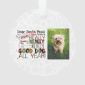 Weihnachts Niedlicher Hund Foto Santa Paws Ornament (Rückseite)