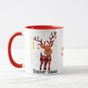 Weihnachts Niedlicher Lehrer Rentier Squad Funny Tasse